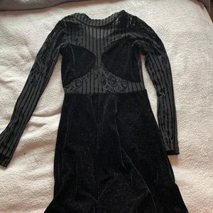Motel Skater Black Velvet Dress
